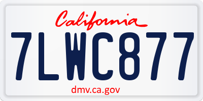 CA license plate 7LWC877