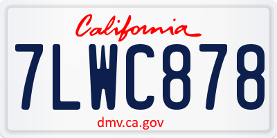 CA license plate 7LWC878