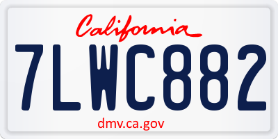 CA license plate 7LWC882