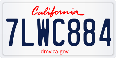 CA license plate 7LWC884
