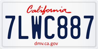 CA license plate 7LWC887