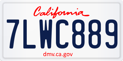 CA license plate 7LWC889