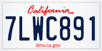 CA license plate 7LWC891