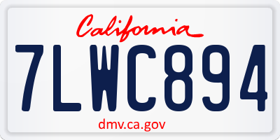 CA license plate 7LWC894
