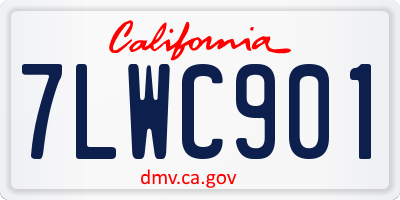 CA license plate 7LWC901