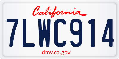 CA license plate 7LWC914