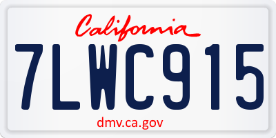 CA license plate 7LWC915