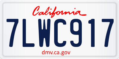 CA license plate 7LWC917