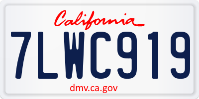CA license plate 7LWC919