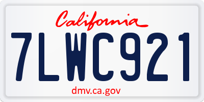 CA license plate 7LWC921