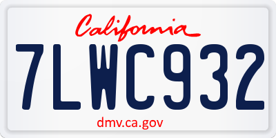 CA license plate 7LWC932