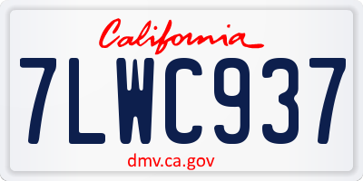CA license plate 7LWC937