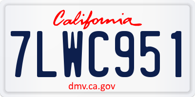 CA license plate 7LWC951