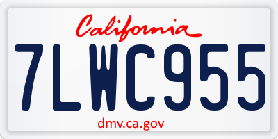 CA license plate 7LWC955