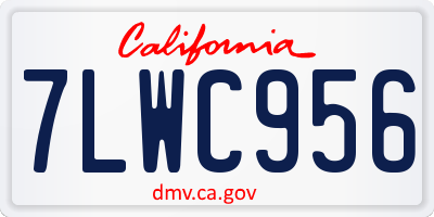 CA license plate 7LWC956