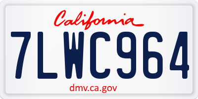 CA license plate 7LWC964