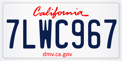 CA license plate 7LWC967