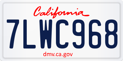 CA license plate 7LWC968