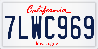 CA license plate 7LWC969