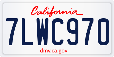 CA license plate 7LWC970