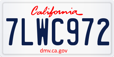 CA license plate 7LWC972