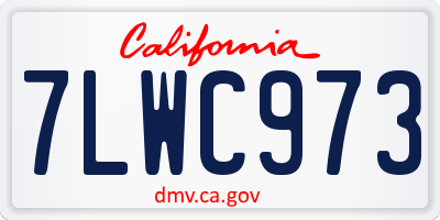 CA license plate 7LWC973