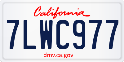 CA license plate 7LWC977