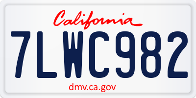 CA license plate 7LWC982