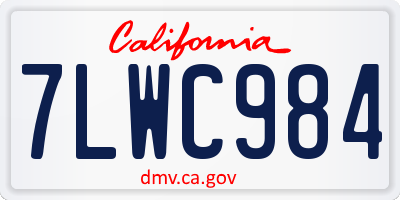 CA license plate 7LWC984
