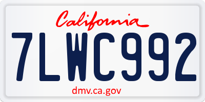 CA license plate 7LWC992