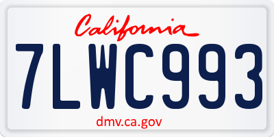 CA license plate 7LWC993