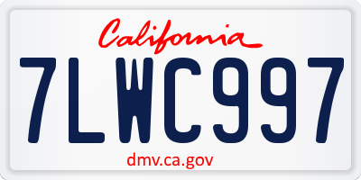 CA license plate 7LWC997