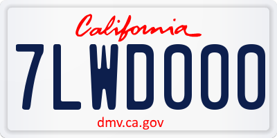 CA license plate 7LWD000