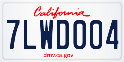 CA license plate 7LWD004