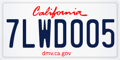 CA license plate 7LWD005