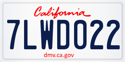 CA license plate 7LWD022