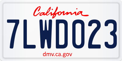 CA license plate 7LWD023