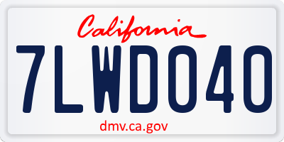 CA license plate 7LWD040