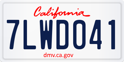 CA license plate 7LWD041
