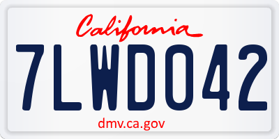 CA license plate 7LWD042