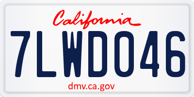CA license plate 7LWD046
