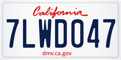 CA license plate 7LWD047