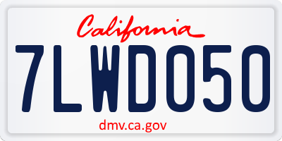 CA license plate 7LWD050