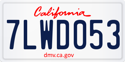 CA license plate 7LWD053