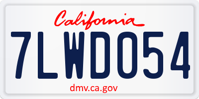 CA license plate 7LWD054