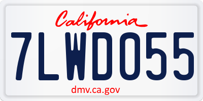 CA license plate 7LWD055