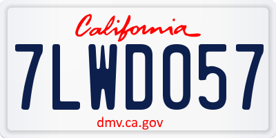 CA license plate 7LWD057
