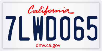 CA license plate 7LWD065