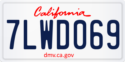 CA license plate 7LWD069