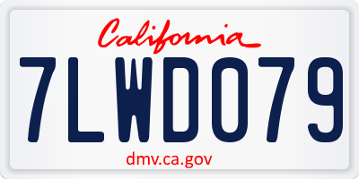 CA license plate 7LWD079